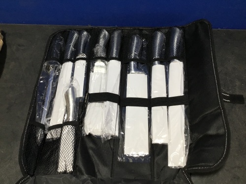 9-piece Stainless Steel Kitchen Knife Set w/ Case  - Lot 797