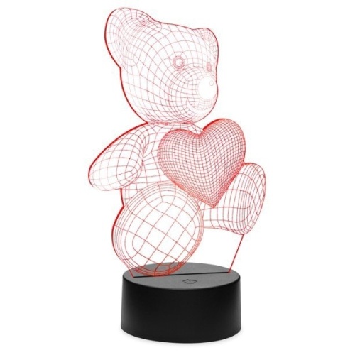 Lot of (4) 3D LED Teddy Bear Night Light Touch Table Desk Lamp, 7 Color Changing  - Lot 765