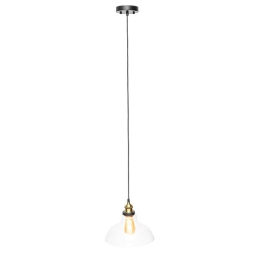 Lot of (2) Industrial Hanging Single Glass Pendant Light w/ Adjustable Cord   - Lot 1375