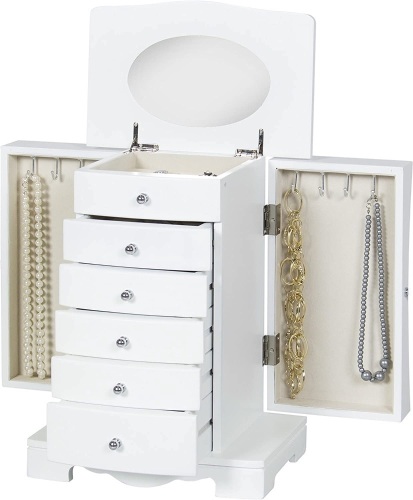 Handcrafted Wooden Jewelry Box Organizer Storage Chest  - Lot 1389