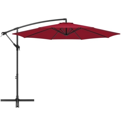 10ft Offset Hanging Outdoor Market Patio Umbrella w/ Easy Tilt Adjustment - Lot 1118