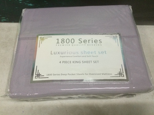 1800 Series Luxurious Lavender 4 pc Sheet Set, King - Lot 287