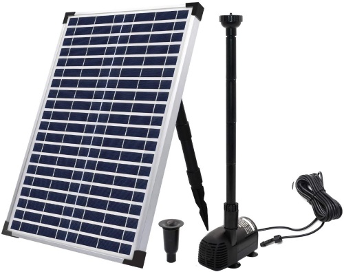 ECO-WORTHY Solar Fountain Water Pump Kit 20 W, 360GPH Submersible Powered Pump and 20 Watt Solar Panel - Lot 1029