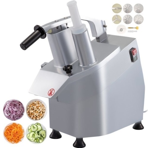 VEVOR 110V Commercial Food Processor 2 Feeding Holes, 550W, 1600 RPM, Detachable 6-blades - Lot 32