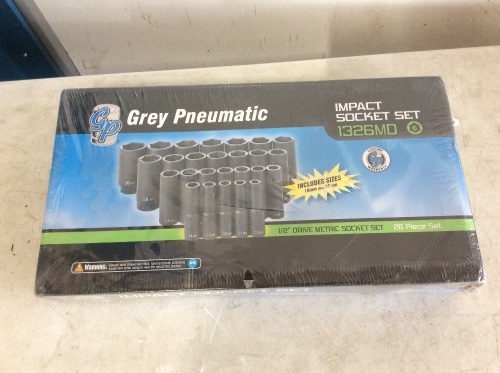 Grey Pneumatic 1/2 in. Drive Metric Socket Set, 26 pc - Lot 60