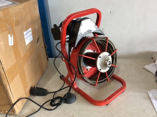 50' X 3/8" Drain Cleaner Machine w/ Foot Switch  - Lot 70