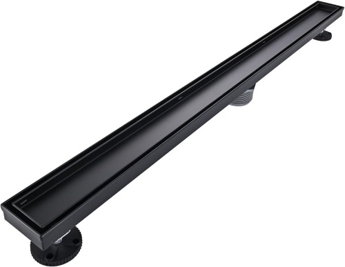 AVSIILE Linear Shower Floor Drain, Black 36 Inch 304 Stainless Steel Bathroom Drains Kit, Rectangular Shower Trench Drain with Reversable Tile-in Pattern Drain Cover & Hair Catcher - Lot 73