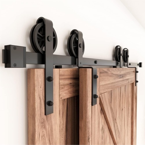 ZEKOO 5.5 FT Bypass Sliding Barn Door Hardware - Lot 128