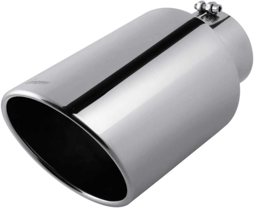 Upower 5" to 8" Diesel Exhaust Tip Universal Trucks Car Chrome 5 In Inlet 8 In Outlet Exhaust Tip 15" Long 5 x 8 x 15 Inch Diesel Tail Pipe Stainless Steel Polished Bolt/Clamp On - Lot 139