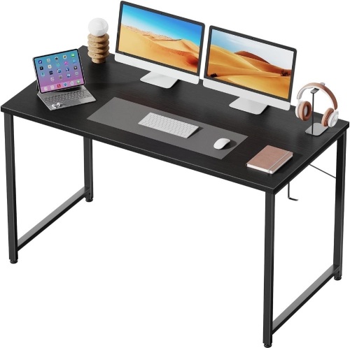 Flrrtenv 47 Inch Computer Desk, Small Desk, Office Desk with Hook, Modern Home Office Desk, Writing Desk, PC Desk, Black - Lot 211