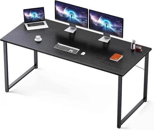 Coleshome 63 Inch Computer Desk, Modern Simple Style Desk for Home Office, Study Student Writing Desk,Black - Lot 226