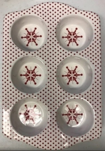 (Case of 8) 12" Ceramic Holly Muffin Pans - Lot 756