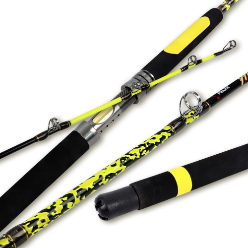 Fiblink Catfish Fishing Rod 1 Piece/2 Piece Cat Catfish Rod Portable Travel Heavy Cat Catfishing Fishing Pole 6'6"/7'6"/8'/10'  - Lot 238