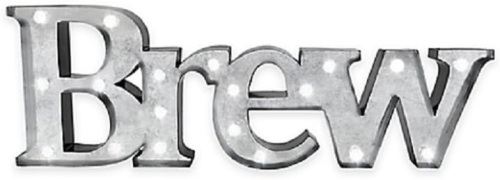 Brew - Illuminated Marquee Word Sign - Metal 16-in x 6-in - Lot 245