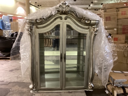 67 H " X 4FT W lighted hutch  - Lot 9A