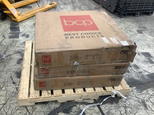 Lot of (3) Modern Extendable Dining Table w/ Leaf Extension, 2 Locks, 47 to 63in - Uninspected, Open Box  - Lot 106