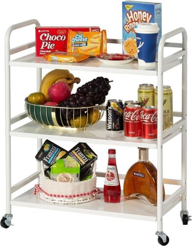 DCLRN 3 Tier Rolling Cart with Lockable Wheels, 23.6" D x 11.8" W x 29.5" H - Lot 475