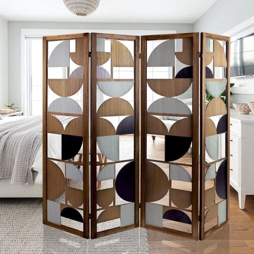 ECOMEX 4 Panel Cutout Wood Room Divider, 5.6Ft Tall  - Lot 478