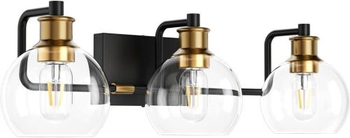 Tipace Black & Gold Vintage Bathroom Vanity Light Fixture - Lot 482