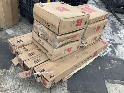 Lot of (6) Patio Umbrellas & (6) Bases - Uninspected, Open Box  - Lot 496