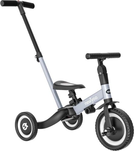 newyoo 5 in 1 Toddler Tricycle with Parent Steering Push Handle, Removable Pedals, Adjustable Seat  - Lot 615