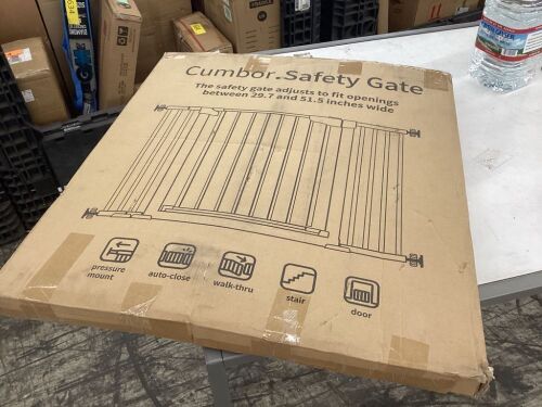 Cumbor 29.7"-51.5"  Easy Walk Thru Auto Close Baby Gate  - Lot 626