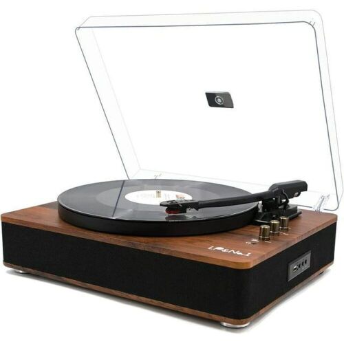 LP&NO.1 Bluetooth Vinyl Record Player 3-Speed Belt-Drive Turntable with Dual External Stereo Speakers  - Lot 646