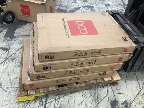 Lot of (4) Portable Folding Plastic Dining Table w/ Handle, Lock, 6ft - Uninspected, Open Box  - Lot 670