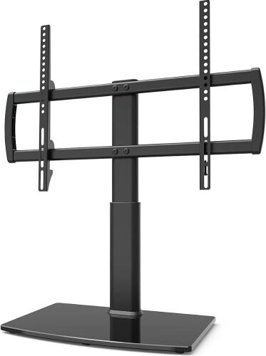 Universal Tabletop TV Stand with Wall Mount for 32 to 70 inch 4 Level Height Adjustable, Heavy Duty Tempered Glass Base - Lot 690