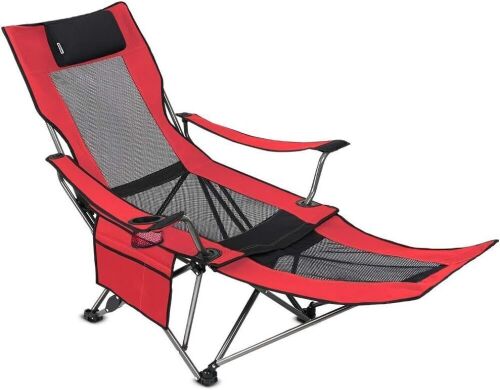 SUNTIME Folding Portable Mesh Chair with Removabel Footrest - Lot 642