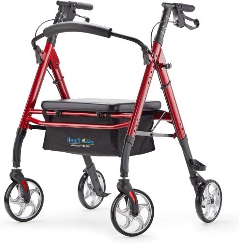 HealthLine Heavy Duty Rollator Walker with Padded Seat - Lot 241
