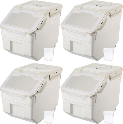Sunnyray 4 Pcs Plastic Storage Container with Locking Lid, 22 lb - Lot 650