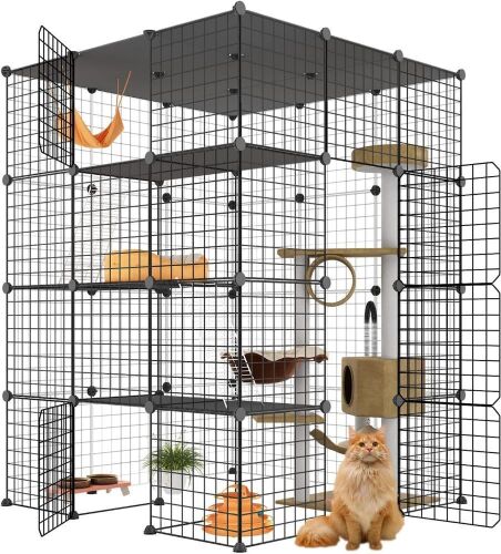 Eiiel Large DIY Cat Cage with Balcony, 3x3x4  - Lot 587