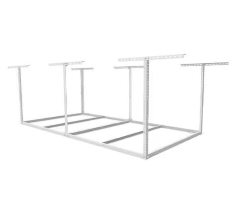 FLEXIMOUNTS White Adjustable Height Overhead Garage Storage Rack (96 in W x 48 in D) - Lot 599