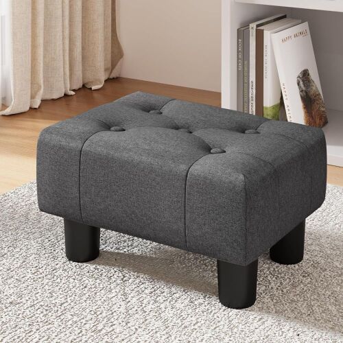 LUE BONA Small Tufted Foot Stool, Carbon Grey  - Lot 262