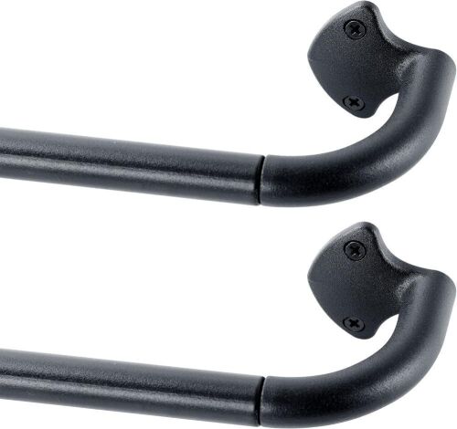 2 Pack Wrap Around Curtain Rods for Windows 66 to 120 Inches, Adjustable from 86 to 120 Inches, Black  - Lot 204