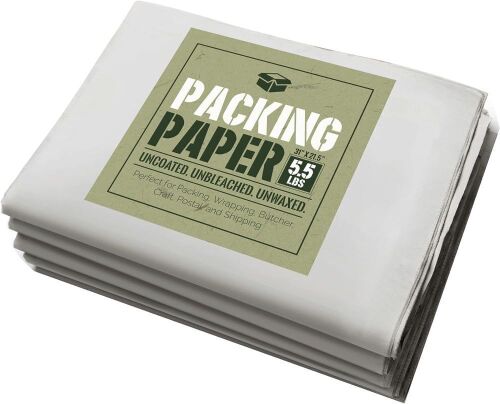 Uncoated, Unbleached, and Unwaxed Newsprint Packing Paper, 5.5 lb, 31" x 21.5"  - Lot 570