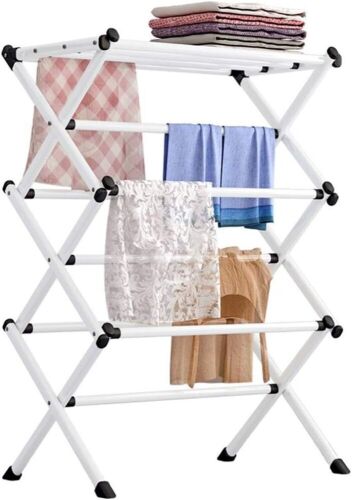 FKUO Indoor Folding Clothes Drying Rack  - Lot 468