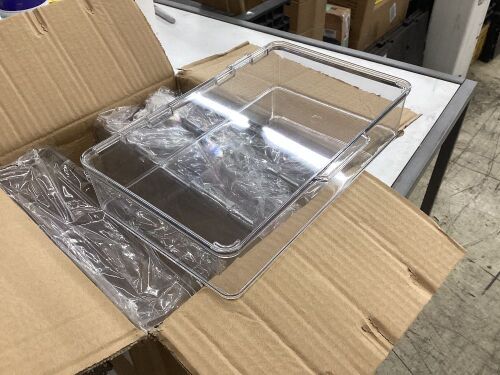 Stackable Clear Storage Boxes, 7.1" x 10.7" x 2.3", 4 Pack  - Lot 427