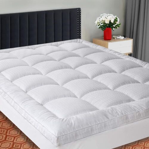 SOPAT Extra Thick Mattress Topper with 8-22" Deep Pocket, Soft Down Alternative Fill, Queen  - Lot 510