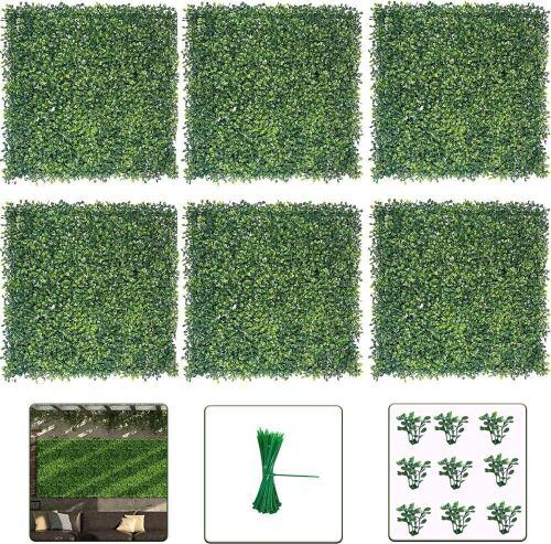 Ticanros Artificial Boxwood Hedge Wall Panels, 20" x 20", 12 Pack  - Lot 424