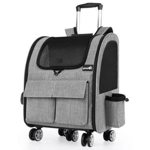 Pecute Pet Trolley Backpack Travel Carrier Max Load 33lb - Lot 443