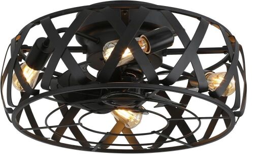 HOMKEA 18'' Flush Mount Caged Ceiling Fan - Lot 321