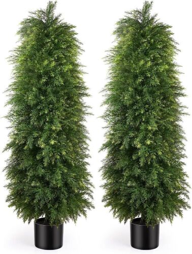 YEMMEN 2 Pack 5ft Artificial Cedar Topiary Trees - Lot 364