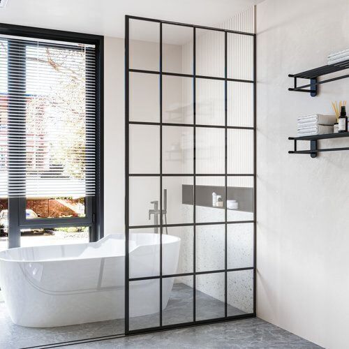 Markeshia 36" x 74" Frameless Fixed Glass Panel  - Lot 71