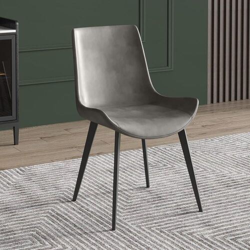  Modern Mid Century Faux Leather Dining Chairs, Set of 2  - Lot 148