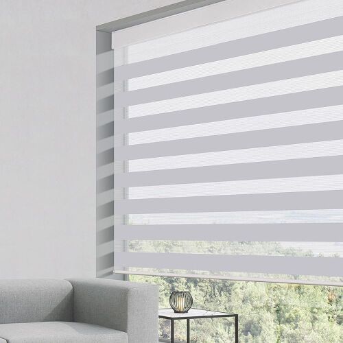 Cordless Zebra Blinds, White, 30" x 72"  - Lot 352