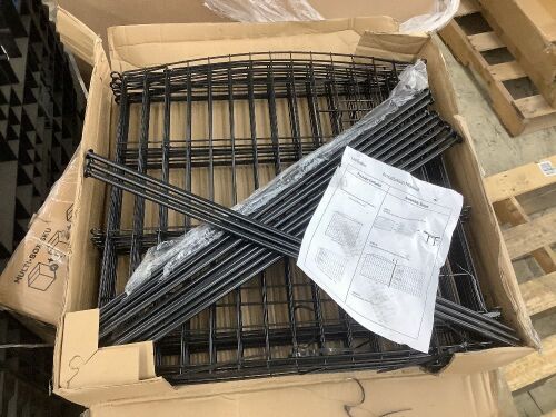 Black Metal Fence with Gate, 12 Panels  - Lot 113