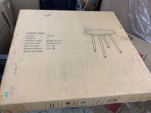 Round White Dining Table - Lot 145