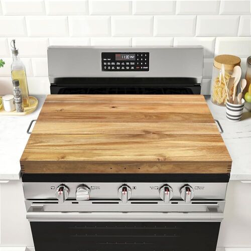 GASHELL Gas Stove Cover with Handles, Acacia  - Lot 146